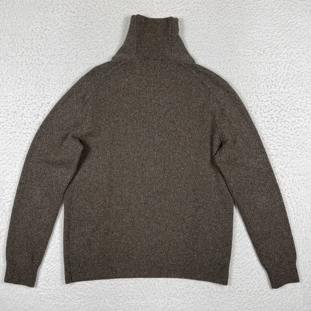 Banana Republic Shawl Collar Sweater Mens Large Brown Italian Yarn Knit Pullover